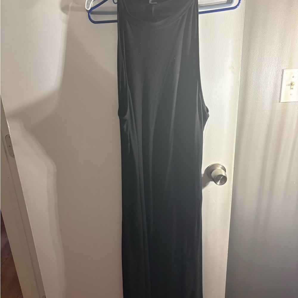 SHEIN Black High Neck Maxi Dress